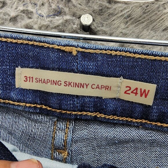 Levis Jeans Womens 24W Blue 311 Stretch High Rise Shaping Skinny Capri - Picture 5 of 14